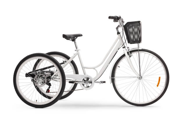 istock Studio shot of a white tricycle 1204399913