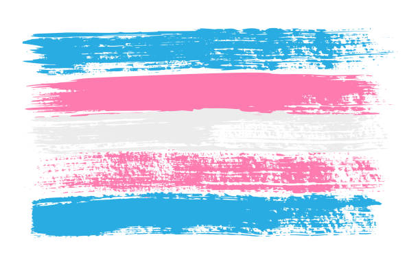 ilustrações, clipart, desenhos animados e ícones de grunge bandeira do orgulho transgênero. ilustração vetorial símbolo do movimento lgbt. comunidade lgbtq - trans