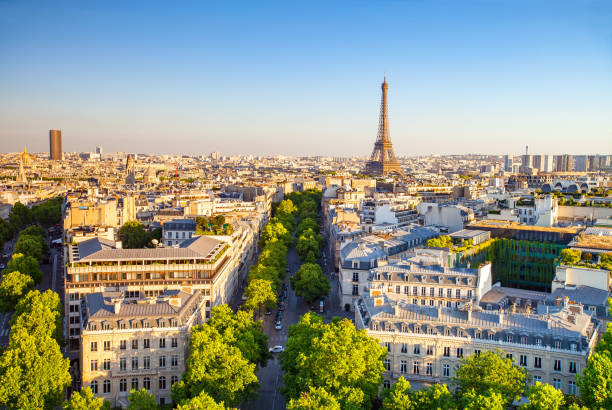The sunset paris,France.