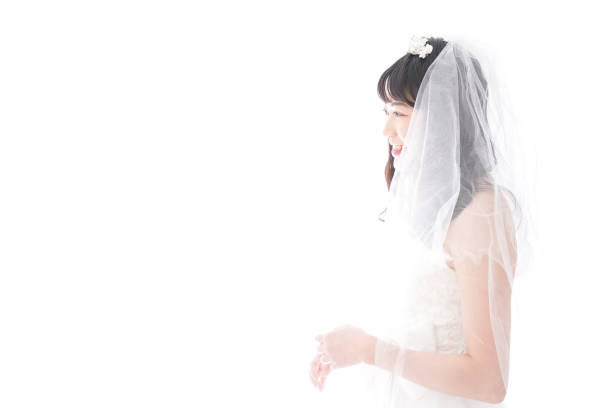 istock Young woman bride portrait with smile 1204414439