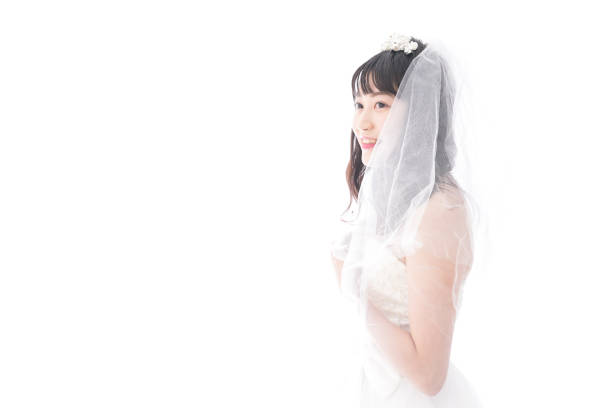istock Young woman bride portrait with smile 1204414446
