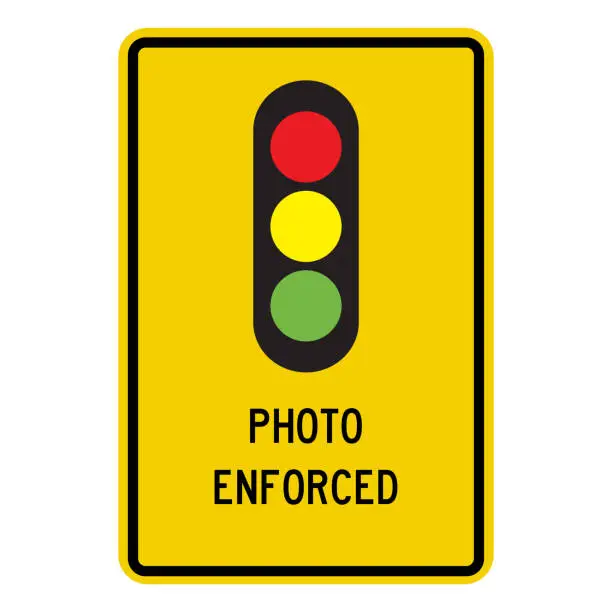 Vector illustration of Photo enforced traffic signal sign vector illustration