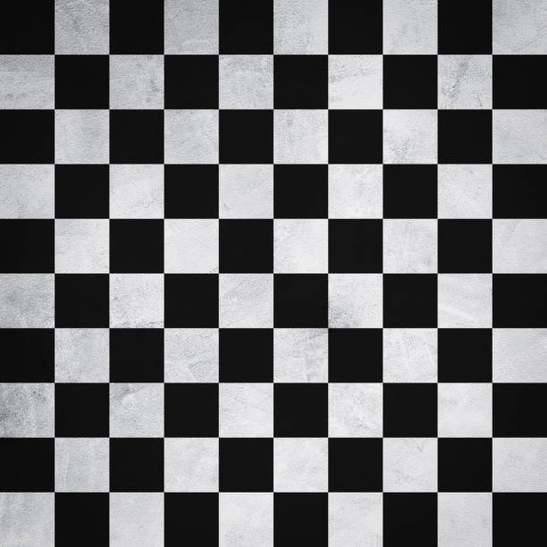 Black and white squares checkered pattern stock photo