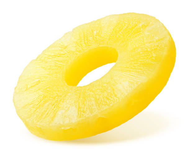 pineapple slice, ring, isolated on white background, clipping path, full depth of field
