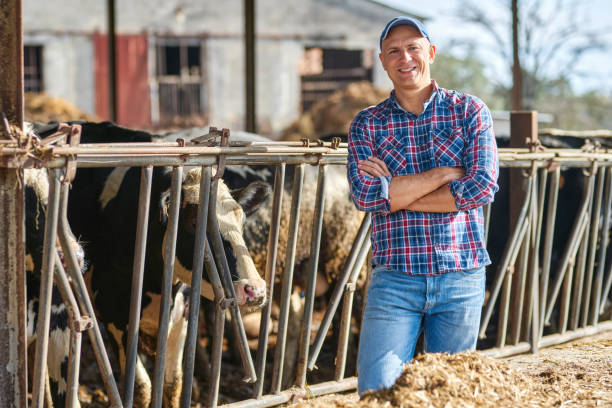 istock Portrait of a man on livestock ranches. 1204425319