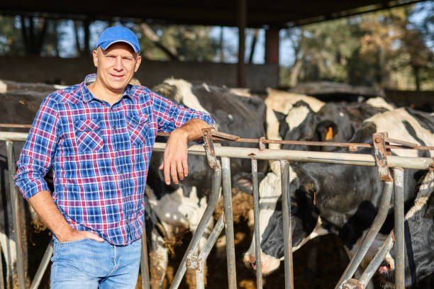 istock Portrait of a man on livestock ranches. 1204425672