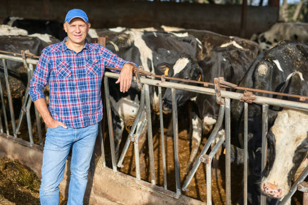 istock Portrait of a man on livestock ranches. 1204428202