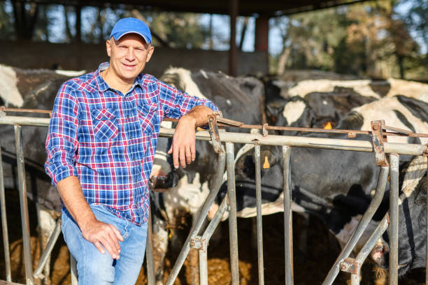 istock Portrait of a man on livestock ranches. 1204428620