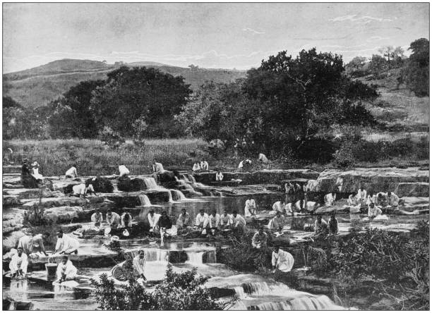 istock Antique photograph of the British Empire: Natal Laundry 1204429254