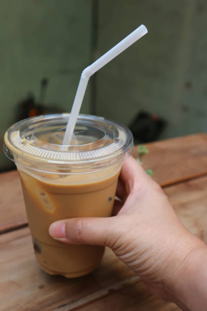 istock iced coffee or iced cappuccino, latte 1204430678