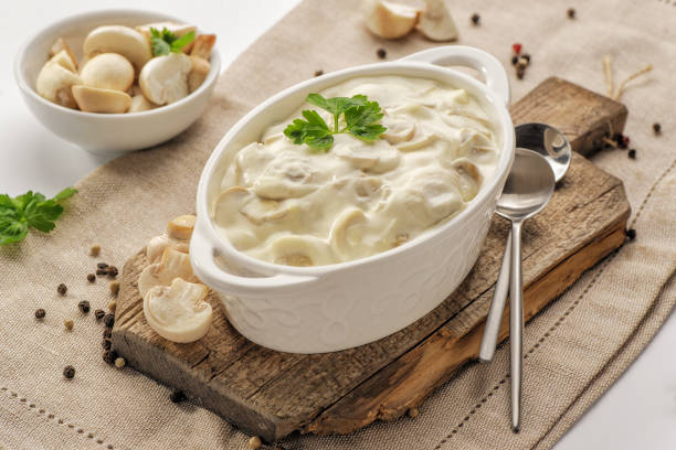 istock Thick creamy sauce with mushrooms 1204431814