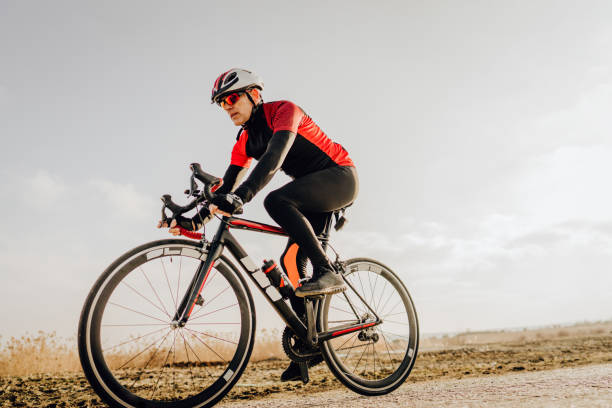 istock Senior cyclist during the triathlon training 1204433758