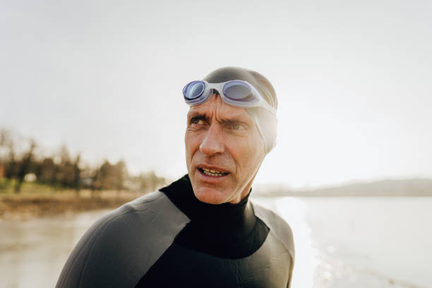 Portrait of a senior triathlete