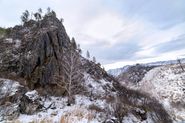 istock Mountain gorge on a winter day 1204437997