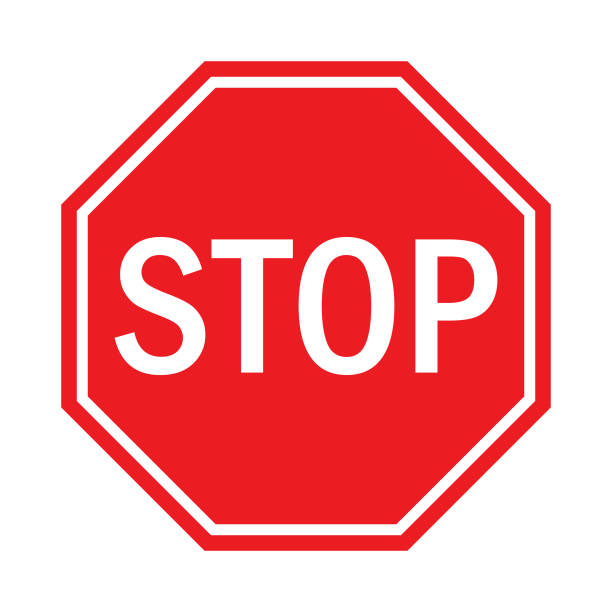 illustrations, cliparts, dessins animés et icônes de stop sign flat design. - panneau stop