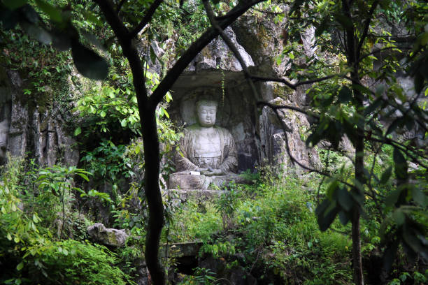 istock Lingyin park sculptures on West Lake in China 1204440907