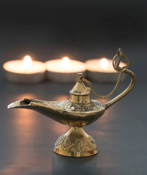 istock Magic genie lamp used for creating wishes and manifestations. 1204441333