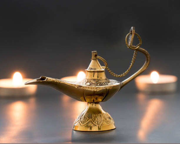 istock Magic genie lamp used for creating wishes and manifestations. 1204441342