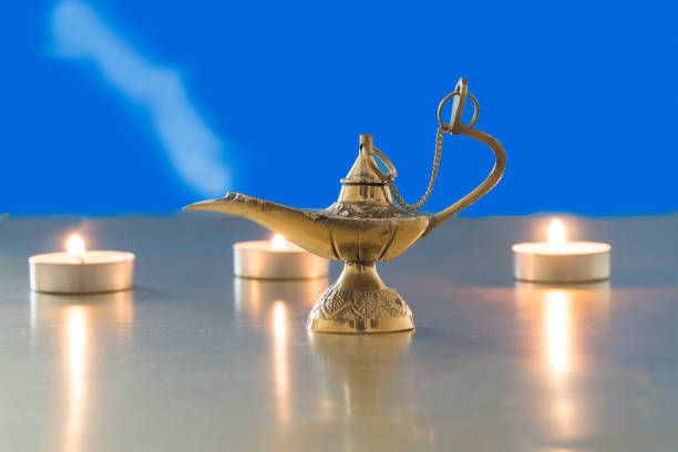 istock Magic genie lamp used for creating wishes and manifestations. 1204441364