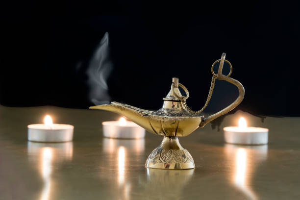 istock Magic genie lamp used for creating wishes and manifestations. 1204441367