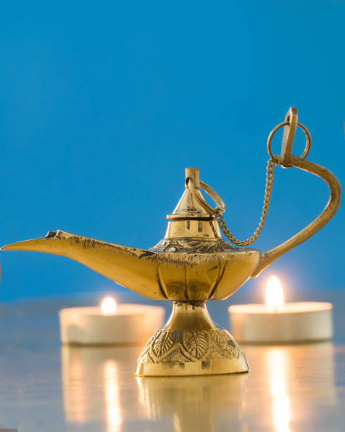 istock Magic genie lamp used for creating wishes and manifestations. 1204441375