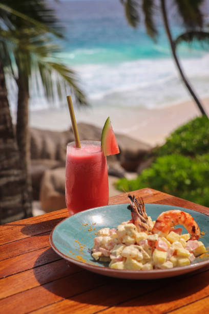 istock Seychelles Seafood Lunch by the beach 1204442924