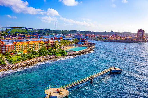 The Island Curacao is a tropical paradise in the Antilles in the Caribbean sea with beautiful architecture, beaches.