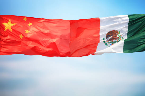 istock Flags of China and Mexico 1204444001