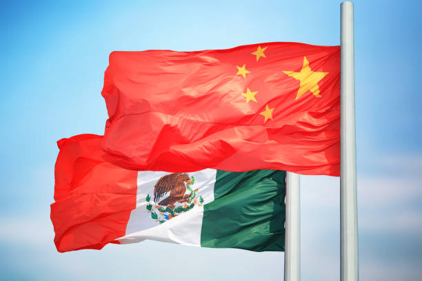 istock Flags of China and Mexico 1204444009