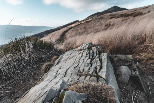 A piece of rock along the trail in the Bieszczady Mountains, south-eastern Poland.