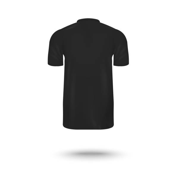 istock Black men's T-shirt mockup isolated on white background. 1204450209