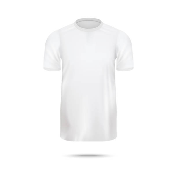 istock Male white sport t-shirt mockup front realistic vector illustration isolated. 1204450216