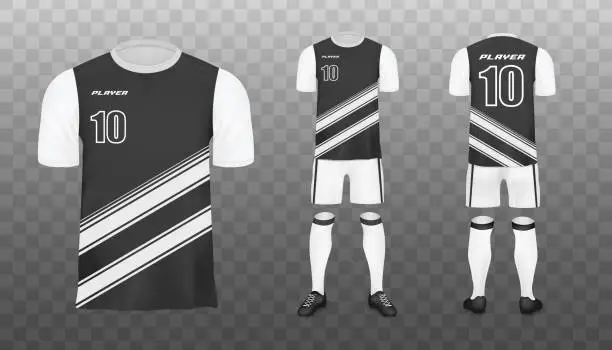 Vector illustration of Soccer team player uniform template realistic vector illustration isolated.