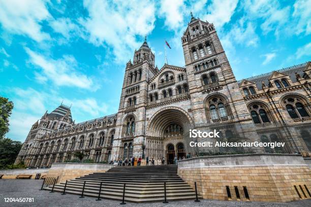 People In Front Of London National History Museum Stock Photo - Download Image Now - History Museum, National Landmark, London - England