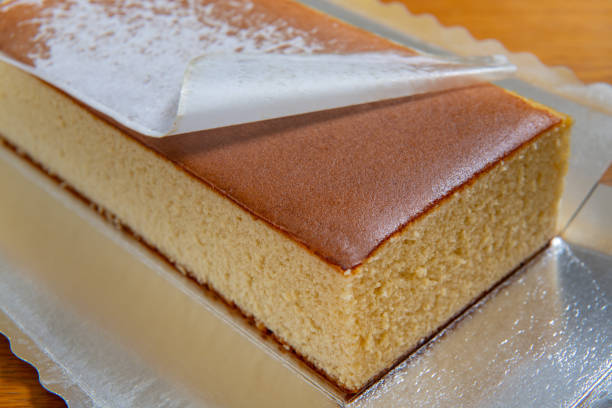 japanese sweets, castella cake, sponge cake (Japanese sponge cake) stock photo