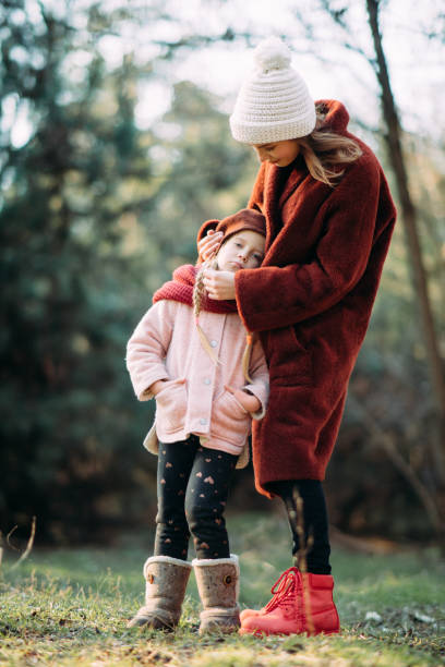 istock Mother and daughter are in the forest. 1204455809