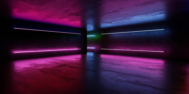istock dark underground industrial grunge basement room with violet neon light background texture wall 3d render illustration 1204455821