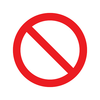 istock No Sign Icon. Red Crossed Circle Vector Design. 1204457395