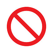 istock No Sign Icon. Red Crossed Circle Vector Design. 1204457395