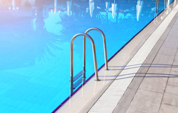 istock Swimming pool with stair outdoor 1204458481