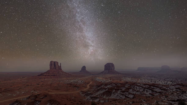 istock Milky Way long exposure photo in Monument Valley 1204459489