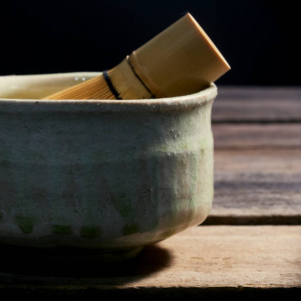 istock Putting Tea Bowl with bamboo whisk Japanese Tea Ceremony 1204459640