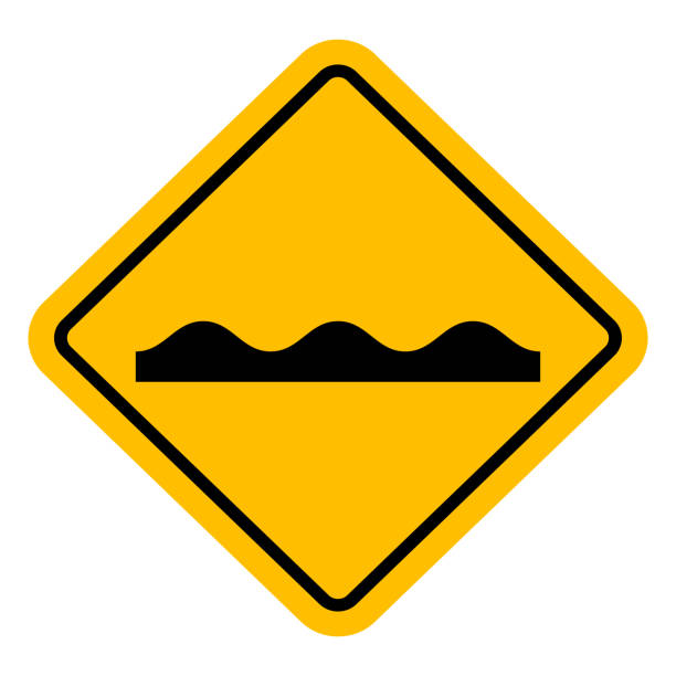 znak drogowy nierówny symbol ruchu wektorowy tło ilustracji - wyboisty stock illustrations