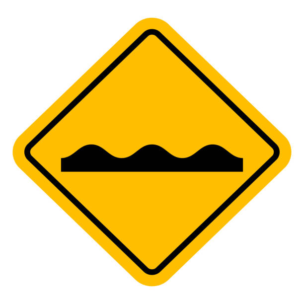 ilustrações de stock, clip art, desenhos animados e ícones de road sign uneven traffic symbol vector illustration background - bumpy