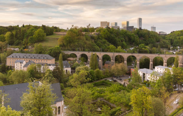 istock Train bridge in Luxembourg a beautiful day 1204465682