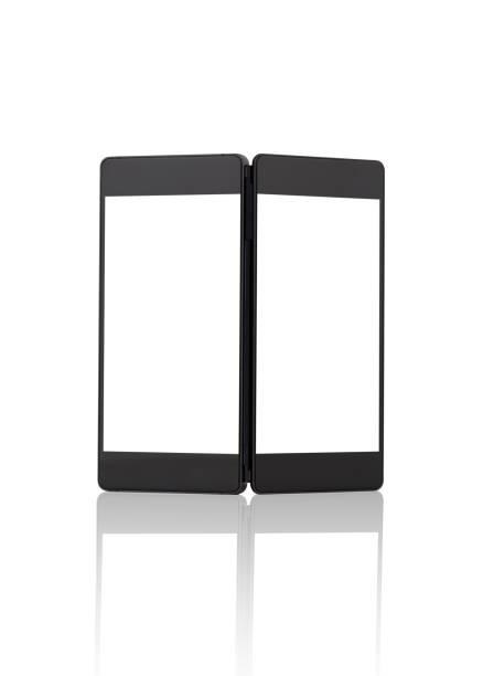 istock Smartphone with a blank white screen. New popular smartphone on a white background. 1204469683