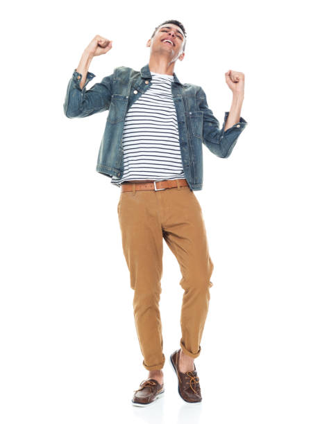 istock African ethnicity male standing wearing denim jacket 1204469988