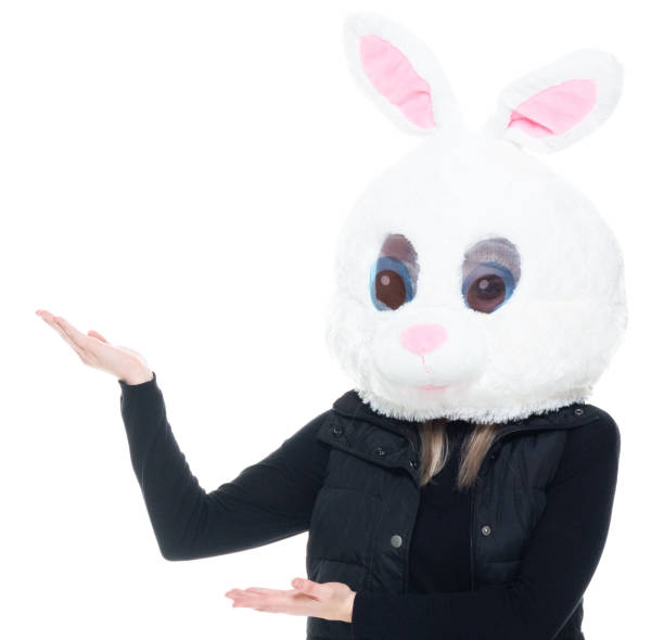 istock Caucasian female presenter standing wearing costume 1204471424