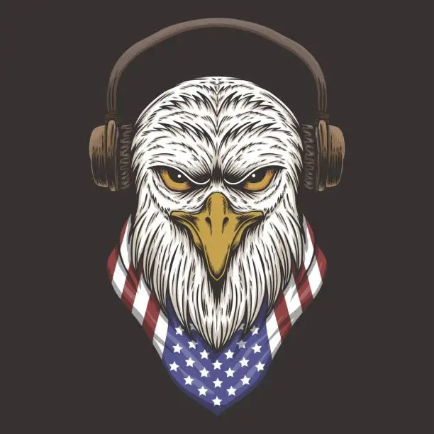 Vector illustration of Eagle Head USA vector illustration