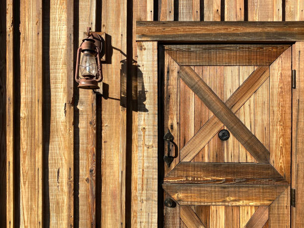 istock ranch cabin dutch door rusty lantern 1204477349